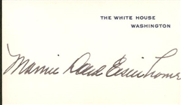 Mamie Eisenhower Signed 2 x 3 White House Card (JSA)