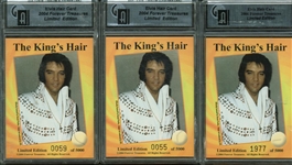 Lot of Three (3) 2004 Forever Treasures Elvis Hair Card 