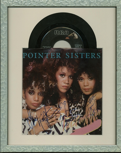 Pointer Sisters Group Signed & Framed 45 Album (PSA/DNA)