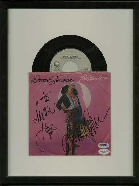 Donna Summer Signed & Framed "The Wanderer" 45 Album (PSA/DNA)