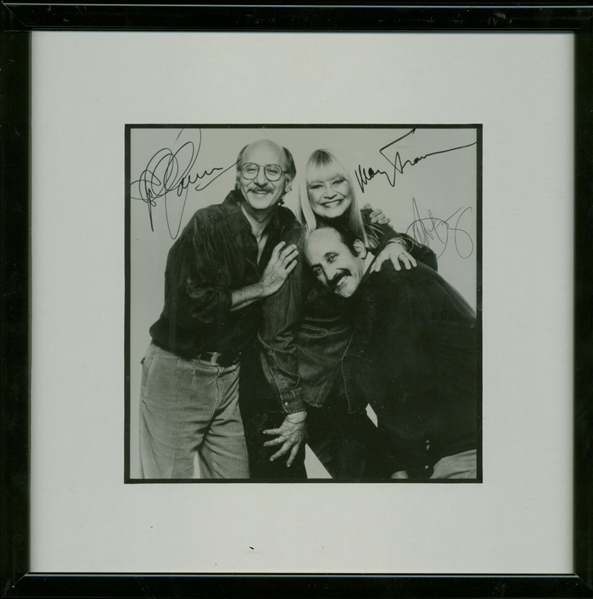 Peter, Paul & Mary Group Signed 6" x 8" Framed Promotional Photograph (PSA/DNA)