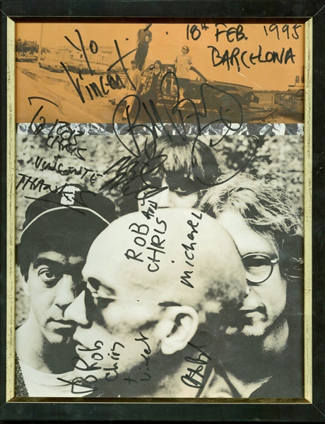 R.E.M Group Signed 11" x 14" Barcelona 1995 Set List (PSA/DNA)