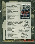 R.E.M Group Signed 11 x 14 Barcelona 1995 Set List (PSA/DNA)