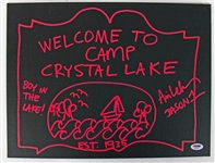 Friday the 13th: Ari Lehman (Jason) Signed 11 x 14 Camp Crystal Lake Canvas Sketch (PSA/DNA)