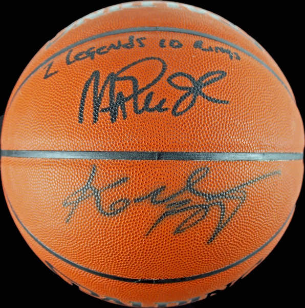 Kobe Bryant & Magic Johnson Signed Basketball w/ "2 Legends 10 Rings" Inscription! (PSA/DNA ITP)