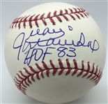 Lot of Three (3) Signed Official Baseballs w/ Eddie Basinski, Glenn Mickens & Juan Marichal (JSA)
