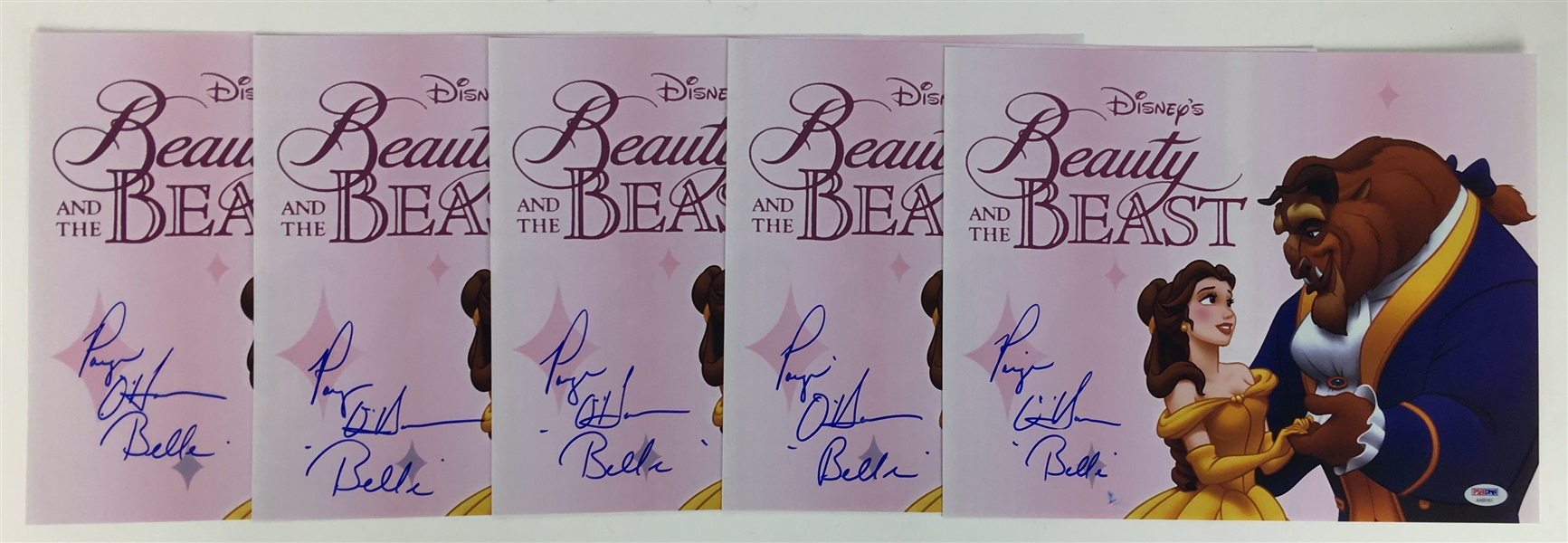Paige OHara Lot of Four (4) Signed 11" x 14" Beauty and the Beast Photos (PSA/DNA)