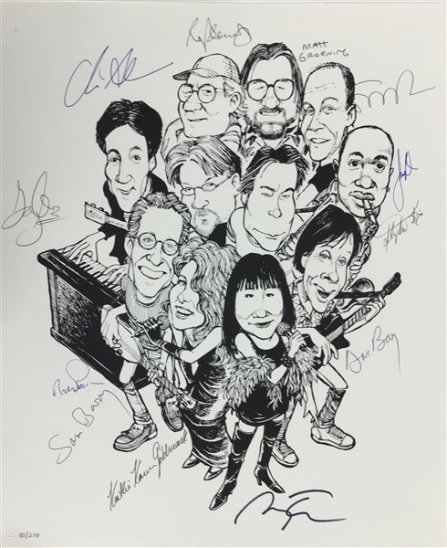 The Rock Bottom Remainders Signed 11" x 17" Lithograph w/ King, Groening & Others (PSA/JSA Guaranteed)