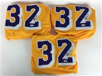 Lot of Three (3) Signed Magic Johnson Lakers Jerseys (PSA/DNA)
