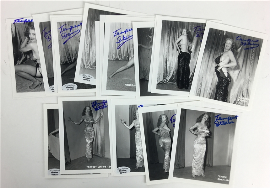 Lot of 20+ Tempest Storm Signed 3" x 5" Exotic Photographs (PSA/JSA Guaranteed)