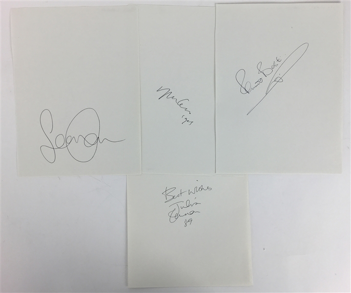 The Beatles: John Lennon Related Lot of Four (4) Signed 8" x 10" Album Pages w/ Yoko, Julian & Others! (PSA/JSA Guaranteed)