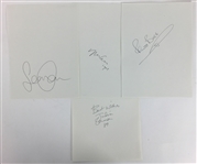 The Beatles: John Lennon Related Lot of Four (4) Signed 8 x 10 Album Pages w/ Yoko, Julian & Others! (PSA/JSA Guaranteed)