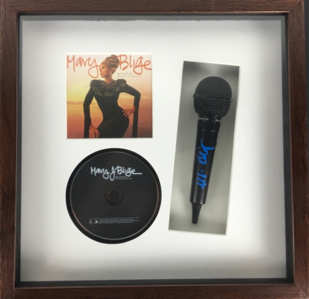 Mary J. Blige Signed & Framed Microphone (PSA/DNA)