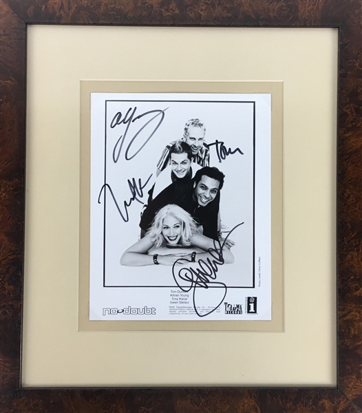 No Doubt Group Signed & Framed 8" x 10" Black & White Photograph w/ 4 Signatures (PSA/DNA)