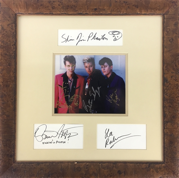 Stray Cats Group Signed & Framed 8" x 10" Color Photo w/ Signature Displays! (PSA/DNA)