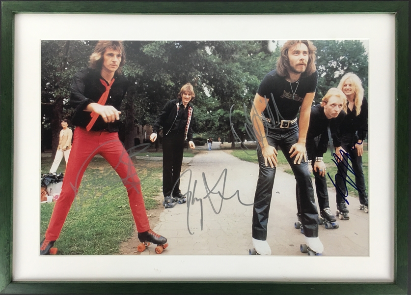 Judas Priest Group Signed & Framed 11" x 14" Color Photograph (PSA/DNA)