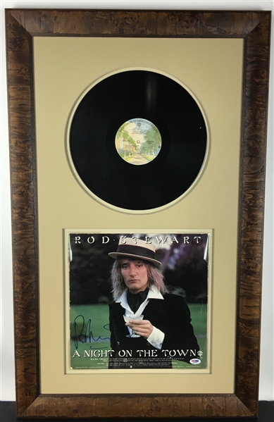Rod Stewart Signed & Framed "A Night On The Town" Album (PSA/DNA)
