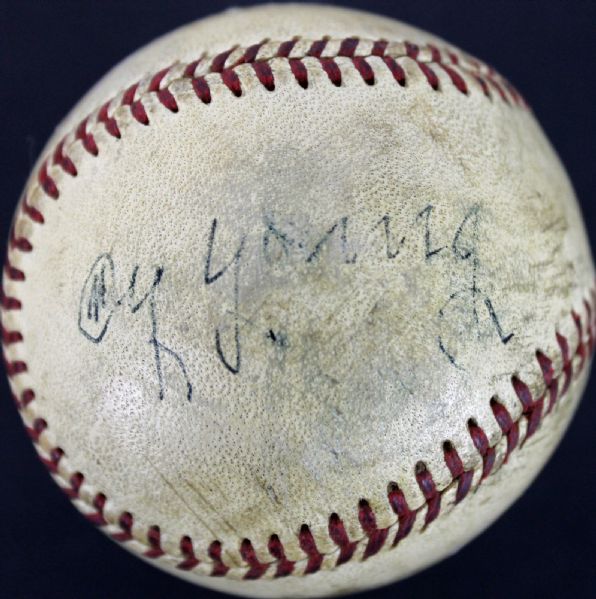 Cy Young INCREDIBLY RARE Single Signed OAL Reach (Harridge) Baseball (JSA)