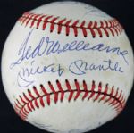 Original 11: Stunning 500 Home Run Club Signed OAL Baseball w/ Desirable Mantle/Williams Sweet Spot! (PSA/DNA)