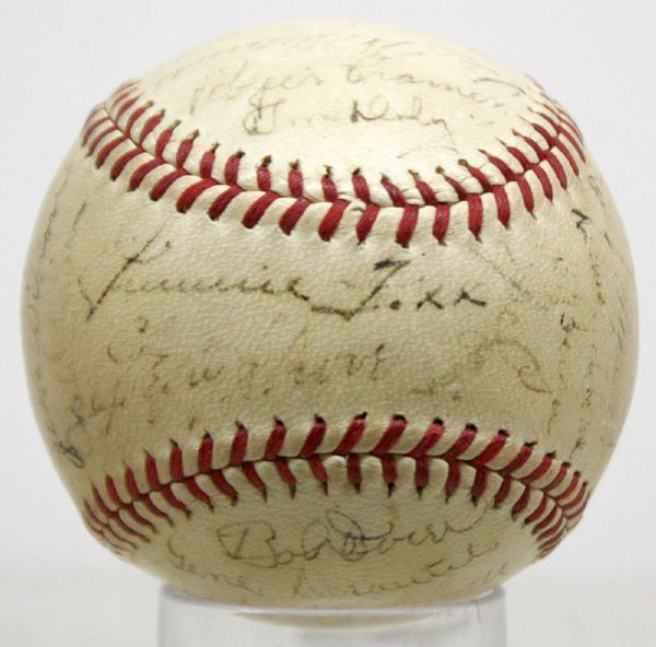 1939 Boston Red Sox Team- Signed OAL Reach (Harridge) Baseball w/ 27 Sigs incl. Foxx, Williams, and Cronin! (JSA)