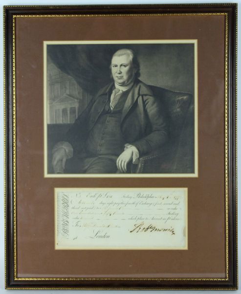 Founding Father Robert Morris Rare Signed 1792 Bank Check in Framed Photo Display (PSA/DNA)