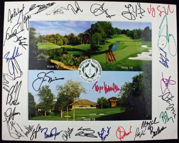 The Memorial Tournament Multi-Signed Display w/ Nicklaus, Mickelson & Others (PSA/DNA)