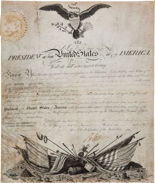 President Thomas Jefferson Signed 1802 Military Appointment (PSA/DNA)