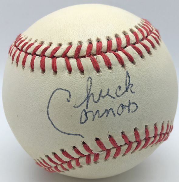 Chuck Connors Rare Single Signed ONL Baseball (PSA/JSA Guaranteed)