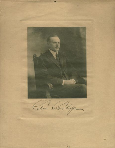 President Calvin Coolidge Impressive Signed 8" x 10" Cabinet Image (PSA/JSA Guaranteed)