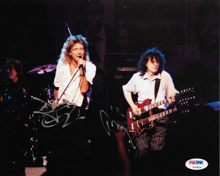 Led Zeppelin: Jimmy Page & Robert Plant Rare Dual Signed 8" x 10" Color Photo (PSA/DNA)