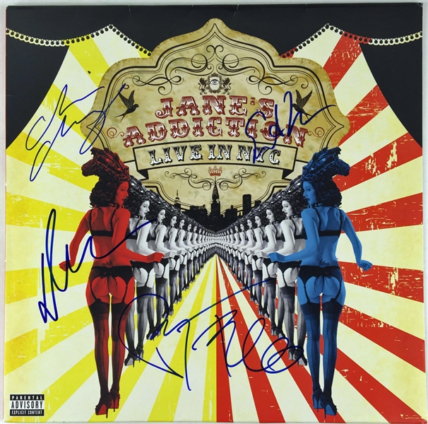 Janes Addiction Group Signed "Live in NYC" Record Album Cover (PSA/JSA Guaranteed)