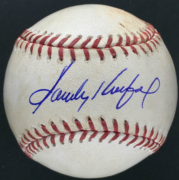 Sandy Koufax Unique Signed 2012 Clayton Kershaw Game Used OML Baseball from 7/18/12 Dodgers Game vs. Phillies (JSA LOA & MLB Holo)