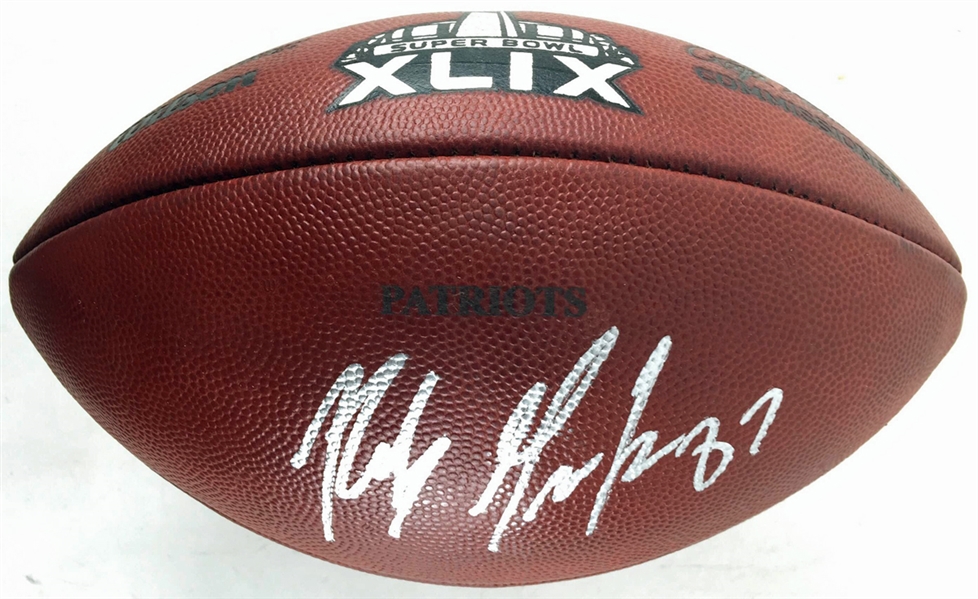 Ron Gronkowski Rare Signed Super Bowl XLIX New England Patriots Team-Issued Football (JSA)