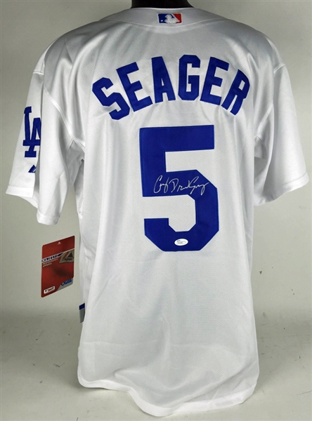 Corey Seager Signed L.A. Dodgers Jersey with Rare full "Corey Drew Seager" Autograph (JSA)
