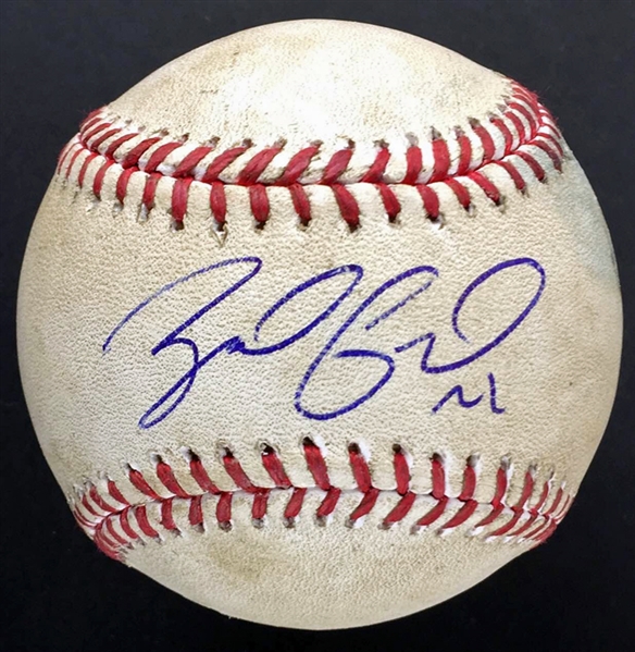 Zack Greinke 2015 Game Used & Signed OML Baseball - 7/31 Dodgers vs Angels - Greinke Pitched Ball to Pujols! (JSA)