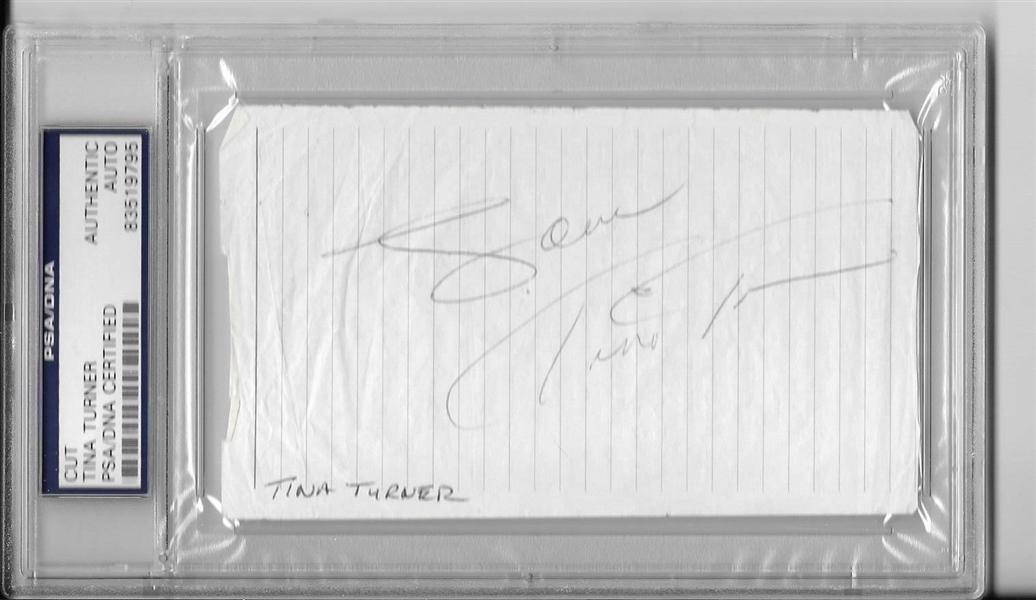 Tina Turner Signed 3" x 5" Index Card (PSA/DNA Encapsulated)