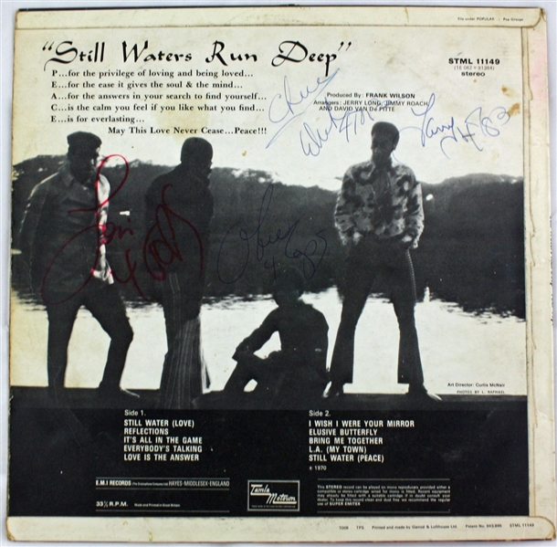 The Four Tops: Band Signed "Still Waters Run Deep" Vintage Album (JSA)