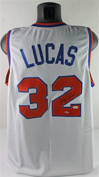 Jerry Lucas Uncommon Signed NY Knicks Jersey (JSA)