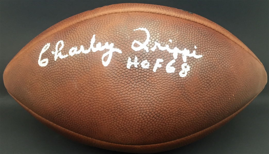 Charley Trippi Rare Signed Vintage "The Duke" NFL Leather Football w/ "HOF 68" (JSA)