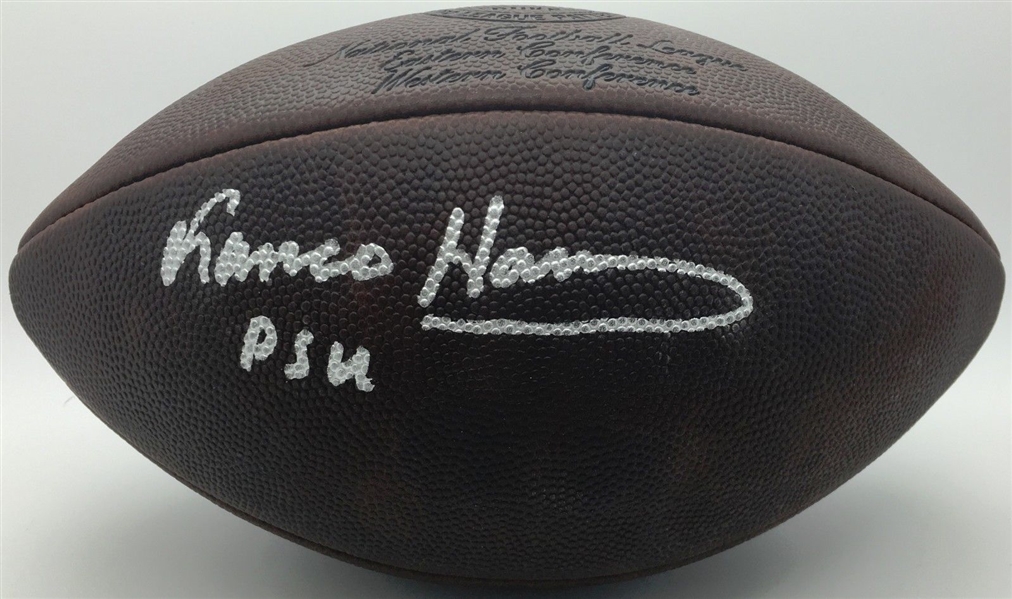 Franco Harris Signed Vintage NFL Football w/ "PSU" Inscription (PSA/DNA)