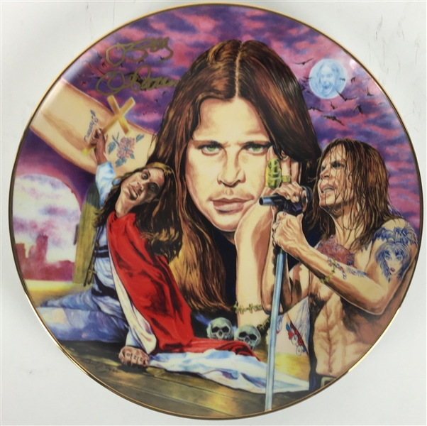 Ozzy Osbourne Signed Limited Edition 10" Hand Painted Plate Display (PSA/JSA Guaranteed)