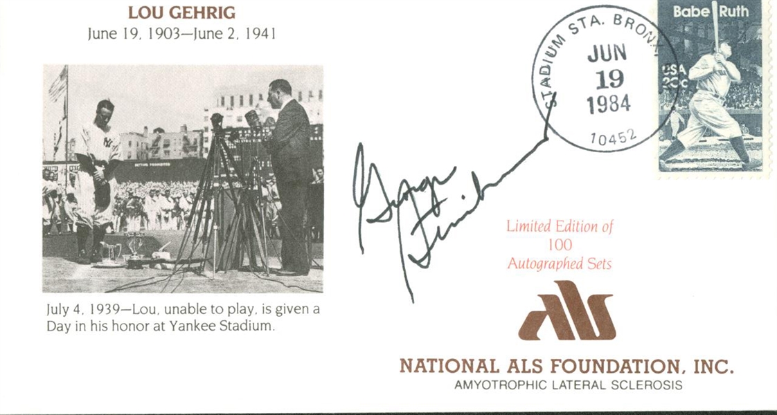 George Steinbrenner Signed 3" x 5" First Day Cover (PSA/JSA Guaranteed)