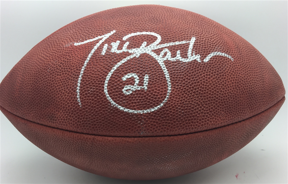 Tiki Barber Signed Official Leather NFL Football (Steiner Sports)