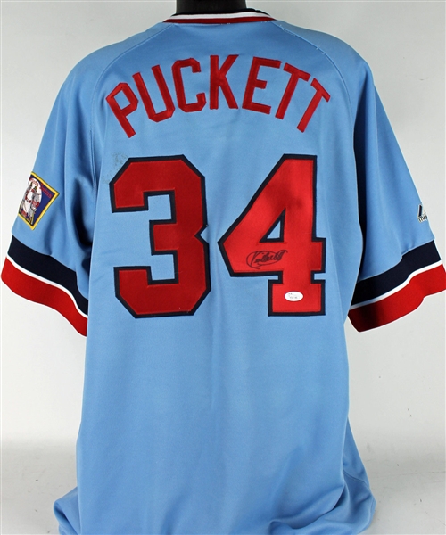 Kirby Puckett Signed Minnesota Twins Majestic Jersey (JSA)