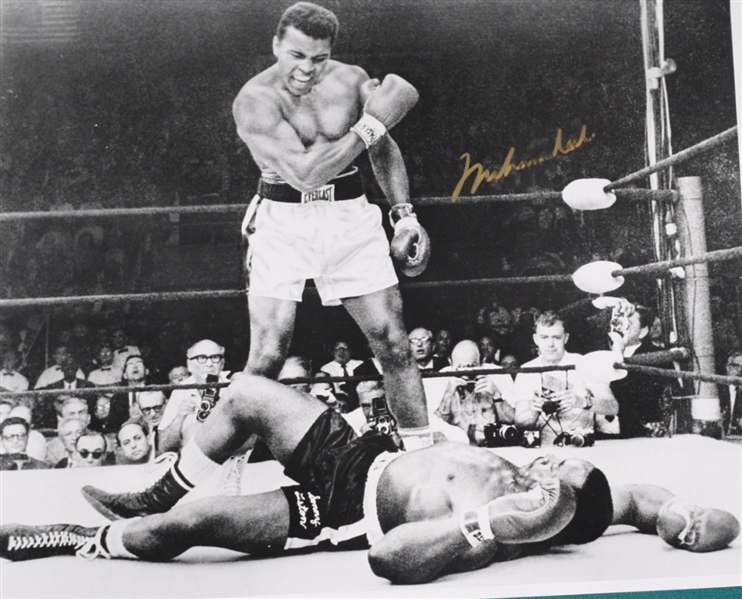 Muhammad Ali Signed 16" x 20" Over Liston Photograph w/ Superb Signature! (JSA)