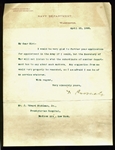 Theodore Roosevelt Signed 1898 Navy Department Letter (PSA/DNA)