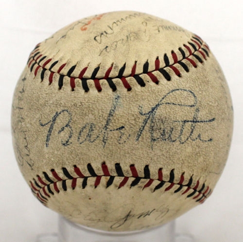 Lot Detail - 1933 NY Yankees Team Signed Game Used ONL Baseball w/ Ruth ...