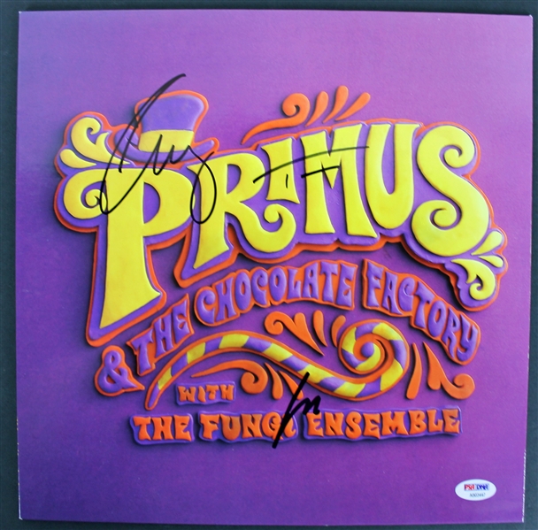 Primus Rare Group Signed "Primus & The Chocolate Factory" Record Album Cover (PSA/DNA)