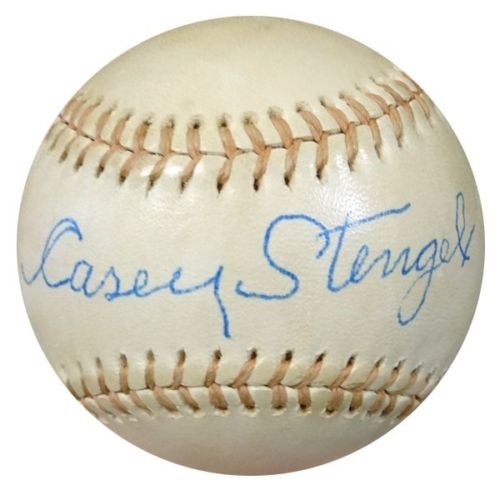 Impressive Casey Stengel Single Signed OAL Baseball (PSA/DNA)
