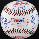 2015 AL All Stars Team-Signed (23) OML Baseball w/ Trout, Pujols, Machado, & More (PSA/DNA)